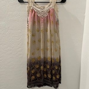 Ultra Pink Brand dress Size Small Pink, light brown, purple with lining